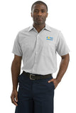 Mens Short Sleeve Striped Industrial Work Shirt